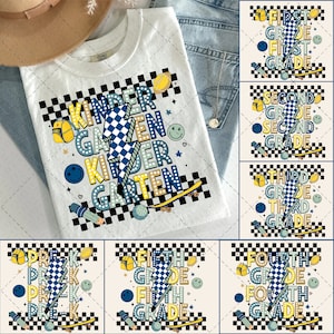 Back to School For Boys Bundle, Kindergarten, Pre K PNG, First Day Of School, School Png, Retro PNG, First/ Second/ Third Grade Design