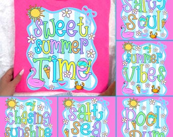 Paquete de vida playera Sunshine PNG, PNG de verano femenino y preppy, sublimación de neón de moda, diseño de camiseta de vacaciones en el lago, piscina y río, vibraciones saladas