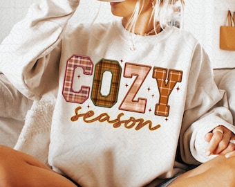 Faux Embroidery Png, Cozy Season PNG, Fall png, Autumn Png, Retro Halloween Png, Thanksgiving Png, Fall T Shirt Sublimation, d