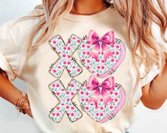 Glitter Valentine XoXo Png, Pink Valentine Coquette Heart Png, Floral Valentine Png, Candy Hearts Png, Valentines Day Shirt Design, Love Png