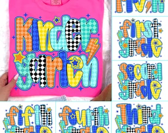 Retro Back to School Boys PNG Bundle, Kindergarten Kid Design, First Day Shirt PNG, Pre-K to Third Grade Png,School Boy Sublimation File