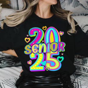 Senior 2025 PNG, Retro Senior PNG, Sublimation Digital Download Png, Class of 2025 png, High school Senior Shirt Design, Graduation Png