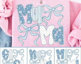 Bundle Mama Nana Gigi Floral Png, Preppy Mama Png, Mama Flower Png, Retro Mama Png, Mothers day png, Gift for mama png, Hand Drawn