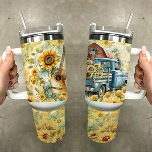 Country Music 40oz Quencher Tumbler Wrap - Seamless PNG Tumbler Design ...