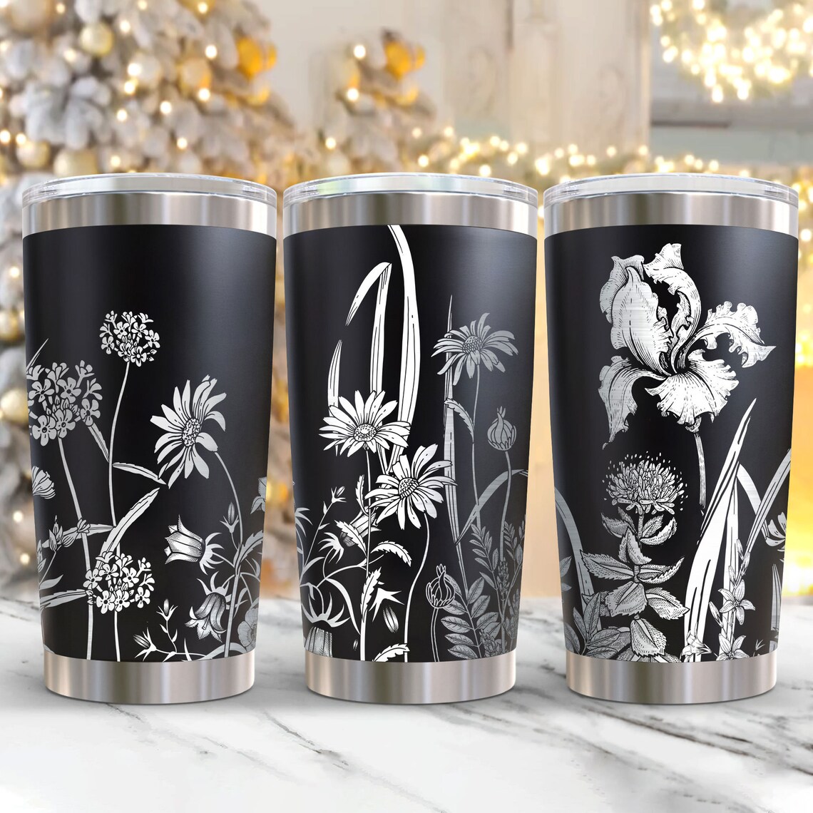 Wildflowers Tumbler Wrap Laser Svg 20oz Laser Engraved Tumbler Wrap ...