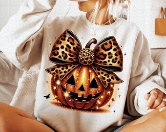 Sparkly Pumpkin Png, Leopard Coquette Bow Pumpkin Png, Fall Shirt Design, Fall Sublimation, Pumpkin Patch Png, Thanksgiving Png, Fall Png