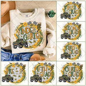 Back to School For Boys Bundle, Kindergarten Dude, First Day Of School, Truck For Boy Png,Ready To Crush First/ Second/ Third Grade