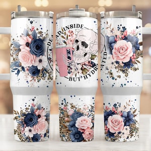 40oz tumbler wrap Dead inside , Sublimation design templates, 40oz png Digital download. Clip art download, 40oz tumbler with handle