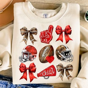 Red Football Game Day Retro Png, Game Day Football Png, Touchdown Season Png Png, Football Mama Png, Red Aesthetic Football Png, Gift Idea