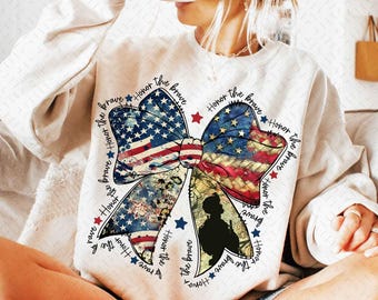 Coquette American Png, Honor the brave png, Memorial Coquette Bow Png, 4th of July png, America Png, Freedom png, American Flag png,soldier