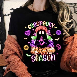 Espooky season Neon png, Spanish Halloween design, Halloween ghost Neon png, spanish png, trendy Halloween design, spooky season