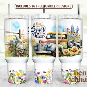 40oz Tumbler Wrap, Flower Lover 40 oz Sublimation Design, 40oz Tumbler Png, 40 Ounce Tumbler Wrap, Floral, Motivational, inspiration