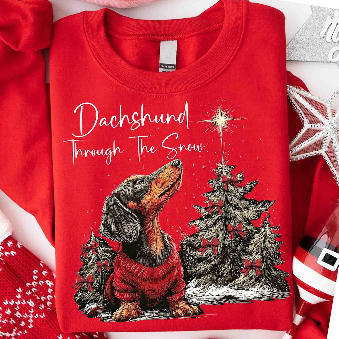 Christmas Dachshund Through the Snow Png, Christmas Dogs, Christmas ...