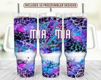 40oz Tumbler Wrap, Mama Sublimation Design, Seamless 40oz Tumbler Png, Sublimation Downloads, Mothers Tumbler Design Top And Bottom PNG