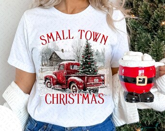 Vintage small town christmas PNG, Christmas Png, Retro Christmas design Png, small town christmas, christmas tree png, Sublimation Designs