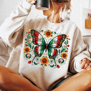 Mexican flag butterfly PNG, Mexican Heritage Png , Pride Mexican independance Day Png file shirt , Mexican Girl png sublimation design