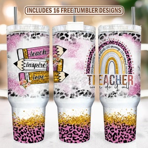 Teacher 40oz Tumbler Wrap, 40oz Quencher Tumbler Wrap, Teacher Life, Teacher Sublimation Design, Teacher Appreciation, Glitter 40oz Tumbler