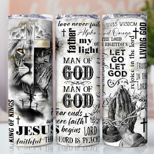 Christian Man Of God 20 oz Skinny Tumbler Sublimation Png File, Bible Verse Skinny Tumbler Design, Religious 20oz Tumbler Wrap, Digital Png