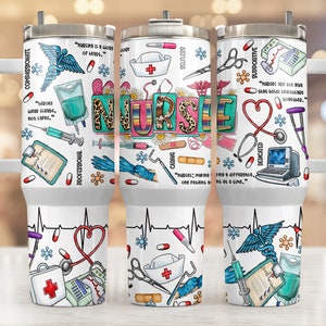 Nurse 40oz Quencher Tumbler Wrap, Gift For Nurse, Nurse Tumbler Png, Nurse Png, 40oz Tumbler Wrap, Digital Download, Nurse Printable