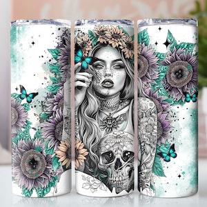 20Oz Tumbler Wrap, Sublimation Design Templates, Straight Png Digital Download, Skull Tumbler for Straight/Tapered Tumbler PNG File Digital