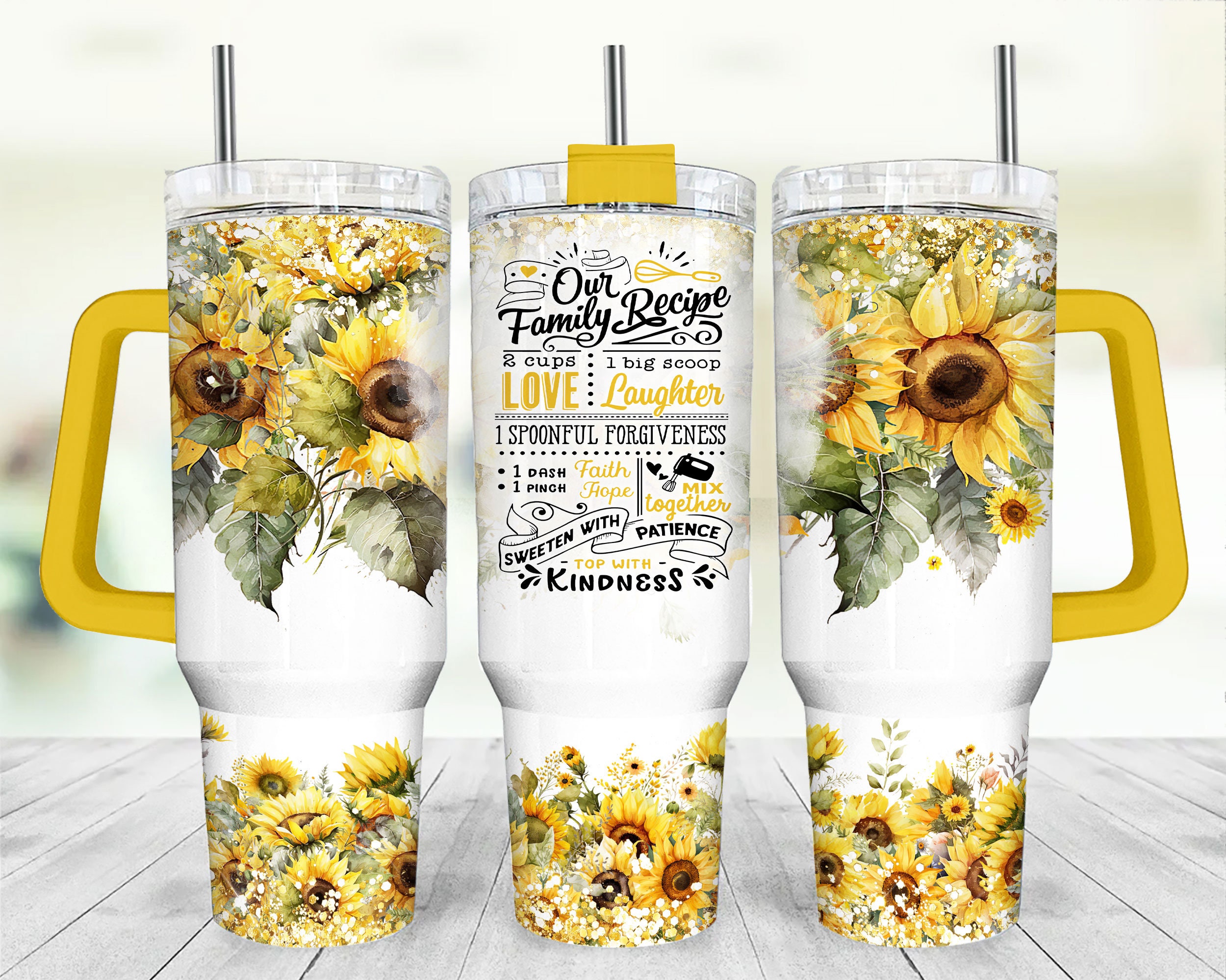Sunflower 40 Oz Tumbler Designs Graphic by Svetlanakrasdesign