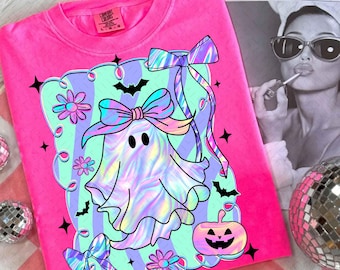 Preppy Halloween Ghost Png, Cute Boo Ghost Coquette Png, Floral Spooky Season Png, Girly Halloween Shirt Design, Spooky Pumpkin Sublimation