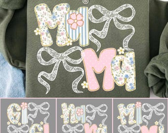Floral Mom PNG Bundle - Mama Gigi Mimi Nani Tante Tante Sublimationsentwurf für Muttertagshemd, digitaler Download Clipart