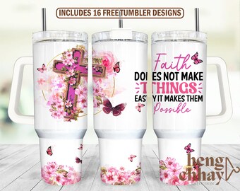 40oz Tumbler Wrap, Faith 40 oz Sublimation Design, 40oz Tumbler Png, 40 Ounce Tumbler Wrap, Bible Verse, Christian, luke bible verse