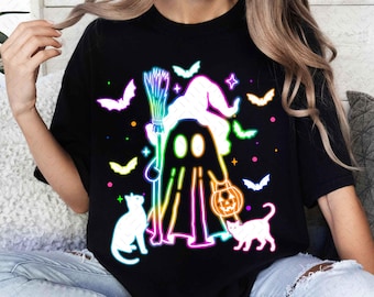 Läskigt spöke neon png, läskig säsong png, Halloween katt png, Halloween spökkatt png, rolig Halloween, Halloween Boo png, sublimeringsdesign