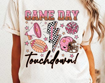 Game Day Football png, Football png, Touchdown Season, Preppy Football png, Fall Football png, Football Mama Png, Football Mom Shirt Design