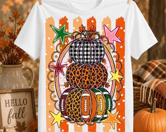 Fall Football Bow PNG, Leopard Football Png, Striped Pumpkin PNG, Game Day PNG, Autumn Sublimation Design, Instant Download