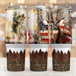 40oz Dad Tumbler Wrap Sublimation, Deer Hunting 40 oz Tumbler Png, Fishing 40oz Tumbler Png, America Flag Sublimation Design, Hunting Rules