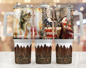 40oz Dad Tumbler Wrap Sublimation, Deer Hunting 40 oz Tumbler Png, Fishing 40oz Tumbler Png, America Flag Sublimation Design, Hunting Rules