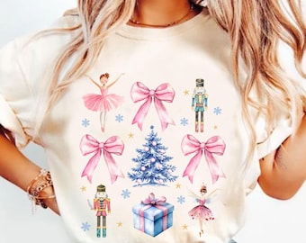 Kokette Nussknacker Weihnachten PNG, Preppy Weihnachten Png, Urlaubsstimmung Png, Nussknacker Png, Weihnachtsbaum, Rosa Weihnachten Png, Sublimation