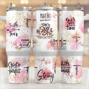 Faith Affirmations, 40oz Tumbler Wrap PNG File, God Quotes 40oz Tumbler Sublimation Design, Boho Design, Digital Download Sublimation PNG