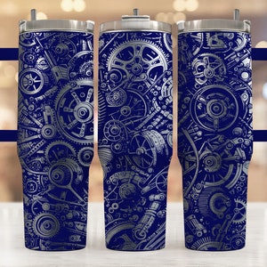Gearhead 40 oz Tumbler wrap laser SVG-bestand Tumbler, auto-onderdelen Tumbler lasergegraveerd roterende 40 oz Tumbler Laser File Svg-ontwerp afbeelding 3