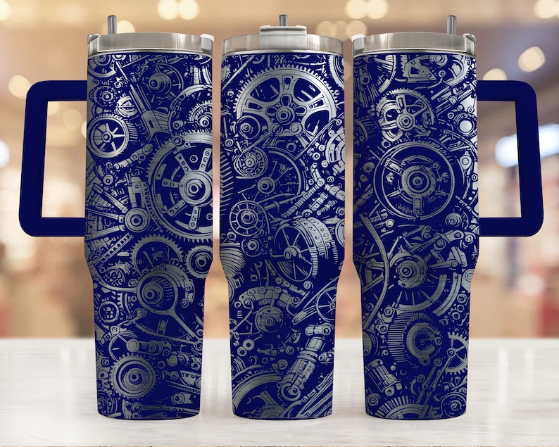 Gearhead 40 oz Tumbler wrap laser SVG-bestand Tumbler, auto-onderdelen Tumbler lasergegraveerd roterende 40 oz Tumbler Laser File Svg-ontwerp afbeelding 3