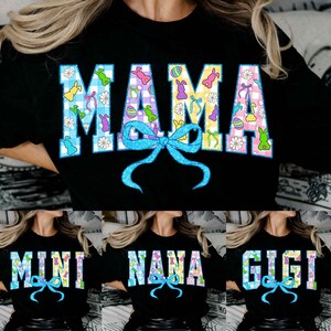 Coquette Mama Easter Bundle Png, Happy Easter PNG, Easter Png, Mini, Nana, Gigi, Retro Easter Egg Png, Easter Bunny Png, Glitter Spring Png