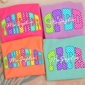 School Occupation PNG Bundle, Back to School Teacher Sped Para Counselor, Preppy First Day of School Daisy Floral Girly Png, Drawn