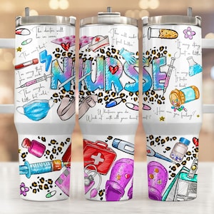 Nurse 40oz Quencher Tumbler Wrap, Gift For Nurse, Nurse Tumbler Png, Nurse Png, 40oz Tumbler Wrap, Digital Download, Nurse Printable