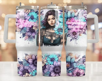 Avvolgi tumbler da 40 Oz Affermazioni quotidiane Amore per se stessi Salute mentale, Modelli di progettazione di sublimazione, Download digitale Png da 40 Oz, Download Clip Art Png