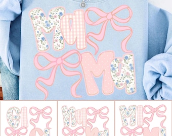 Preppy Floral Mama Png, Grandmillennial Floral Png, Nana Gigi Png, Mama Floral Png, Pink Mama Png, Striped Mama Png, Dzień Matki Png