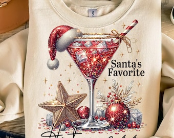 Santa's Hot Mess PNG, Glitter Christmas Martini Png, Christmas Drink T Shirt Png, Alcohol Xmas png, Glitter Santa Hat, Candy Cane Digital