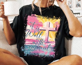 It Is Well With My Soul, Girl Loves Book Png, Cross Jesus Png Design, Jesus Bible Lover Png, Vintage Shirt God Sublimation Digital Download
