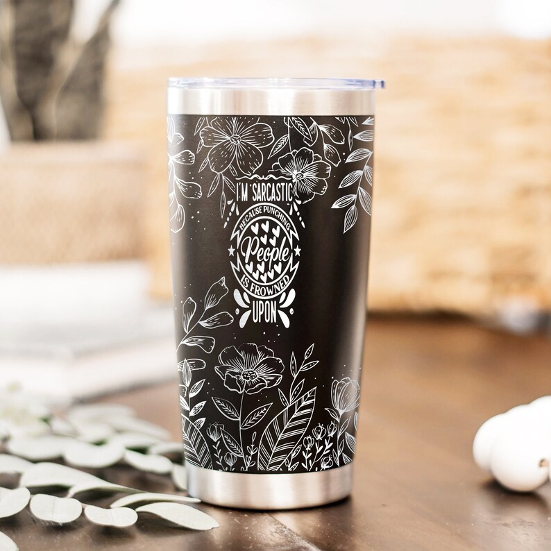 Sarkastyczny 20oz Tumbler Laser File, Zabawny 20oz Tumbler Laser Engraving Wrap, 20oz Laser Engraved Svg, Projekt grawerowania laserowego zdjęcie 3