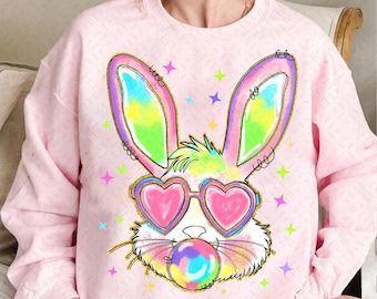 Easter Bunny Coquette Png, Bunny blowing bubble gum png, Happy Easter png, Coquette Bunny png, Coquette Easter png, Kids Easter Sublimation