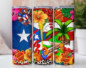 Puerto Rico 20 oz skinny tumbler png, Puerto Rico tumbler wrap png, 20 oz tumbler designs, Puerto Rico flag png, tumbler png download