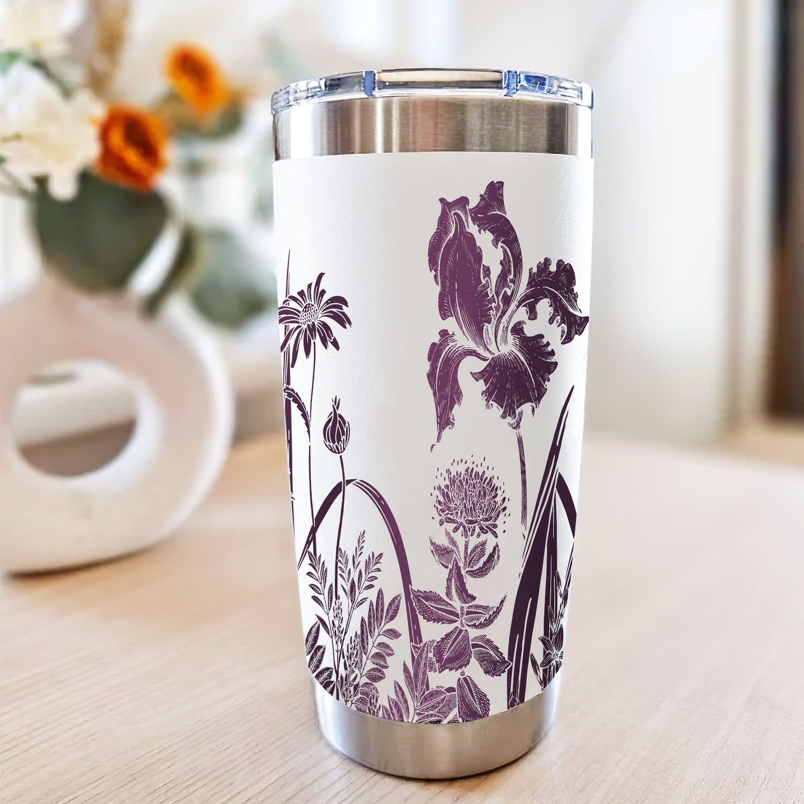 Wildflowers Tumbler Wrap Laser Svg 20oz Laser Engraved Tumbler Wrap ...