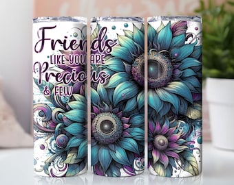 Friendship Tumbler Design Sublimation 20 Oz Tumbler Wrap for Straight/Tapered Tumbler PNG File Digital, Sunflower Tumbler template