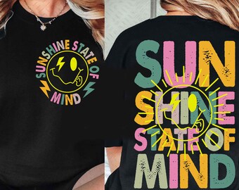 Sunshine State of Mind Png, Beach Life PNG, Sunshine Png, Summer PNG Neon, Trendy Summer Shirt Design, Distressed Beach PNG, Lake River Png